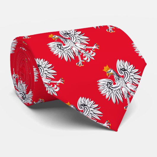 Poolse vlag en Eagle Polen reizen, vakantie/sport Stropdas (Opgerold)