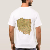 Poolse vlag en kaart T-Shirt (Achterkant)