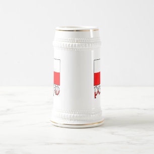 Poolse vlag en naam bierpul