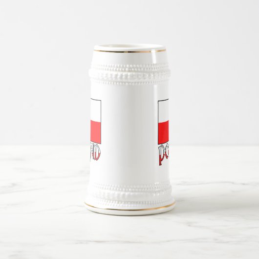 Poolse vlag en naam bierpul (Center)