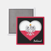 Poolse vlag en Poolse feestdag, reizen/sport Magneet (Voorkant / Achterkant)