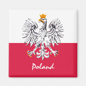 Poolse vlag en Poolse vakantie, reizen/sport Magneet (Voorkant)