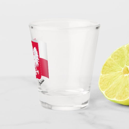 Poolse vlag en Poolse wapenschild/partij Shot Glas (Rechts)