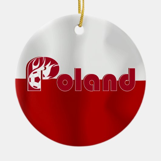 Poolse vlag Football Keramisch Ornament (Voorkant)