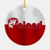 Poolse vlag Football Keramisch Ornament (Achterkant)