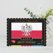 Poolse vlag & Gelukkig Nieuwjaar/Beste wensen Pole Feestdagenkaart (Staand voorkant)