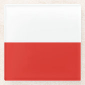 Poolse vlag glazen onderzetter (Voorkant)