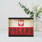 Poolse vlag Grunge Briefkaart (Staand voorkant)
