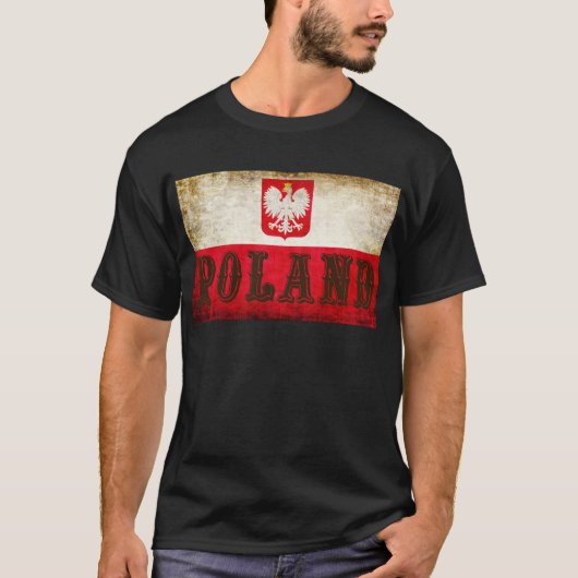 Poolse vlag Grunge T-shirt (Voorkant)
