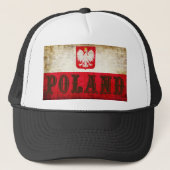 Poolse vlag Grunge Trucker Pet (Voorkant)