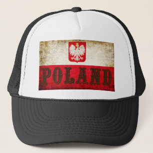 Poolse vlag Grunge Trucker Pet