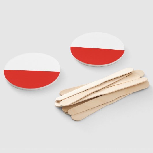 Poolse vlag handwaaier (Niet-gemonteerd)