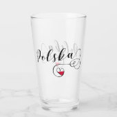 Poolse vlag Heart Design, Polen Polska Glas (Achterkant)