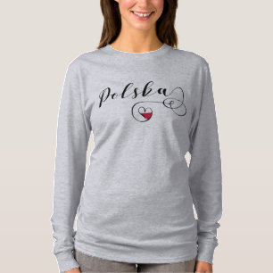 Poolse vlag Heart, Polska Polen T-shirt