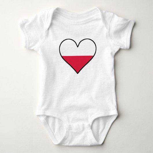 Poolse vlag Heart Romper (Voorkant)