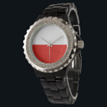 Poolse vlag horloge<br><div class="desc">Een ideaal geschenk voor al diegenen die patriottisch zijn van hun land!</div>
