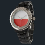 Poolse vlag horloge<br><div class="desc">Een ideaal geschenk voor al diegenen die patriottisch zijn van hun land!</div>