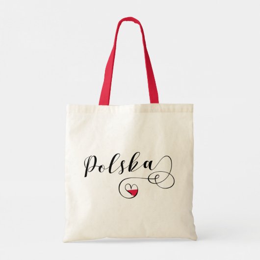 Poolse vlag in Heart, Polen Polska Tote Bag (Achterkant)