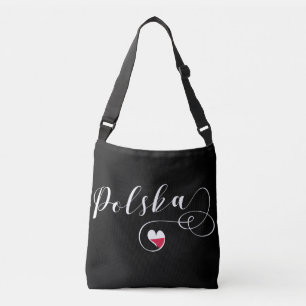 Poolse vlag in het hart , polen polen crossbody tas