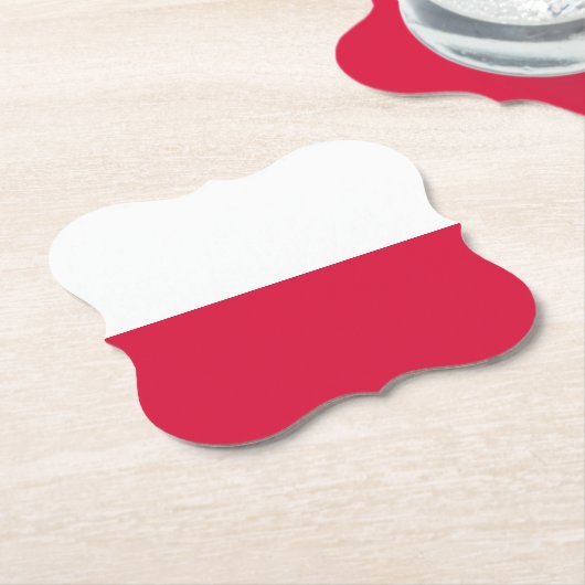 Poolse vlag kartonnen onderzetters (Gekanteld)