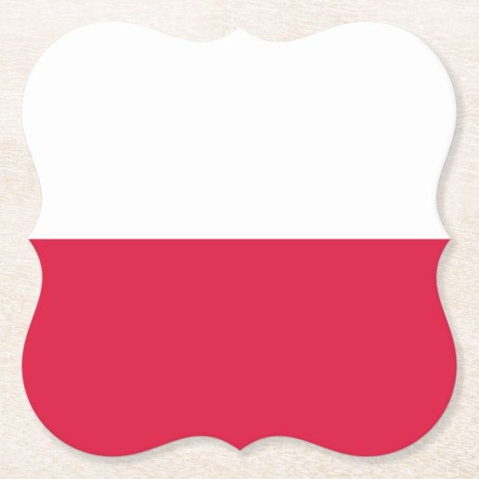 Poolse vlag kartonnen onderzetters (Voorkant)