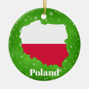 Poolse vlag keramisch ornament