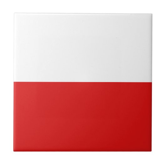 Poolse vlag keramische tegel tegeltje (Voorkant)