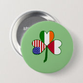 Poolse Vlag Klaver  Ronde Button 7,6 Cm (Voorkant /achterkant)