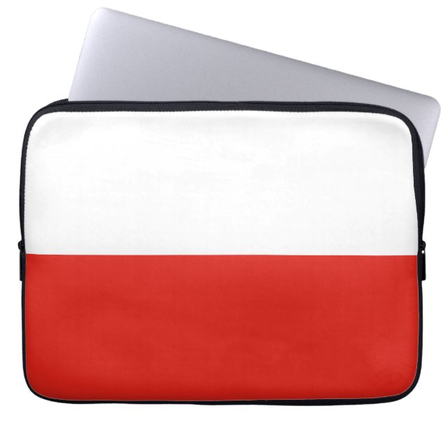 Poolse vlag laptop sleeve (Voorkant)
