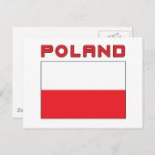 Poolse vlag met Polen Briefkaart (Voorkant / Achterkant)