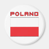 Poolse vlag met Polen Magneet (Voorkant)