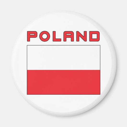 Poolse vlag met Polen Magneet (Voorkant)