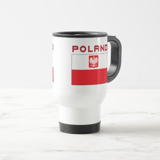 Poolse vlag met Polen Reisbeker (Voorkant rechts)