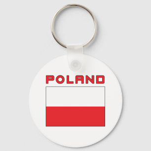 Poolse vlag met Polen Sleutelhanger
