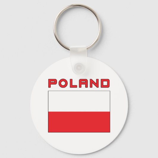 Poolse vlag met Polen Sleutelhanger (Voorkant)