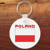 Poolse vlag met Polen Sleutelhanger (Voorkant)