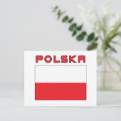 Poolse vlag met Polska Briefkaart (Staand voorkant)