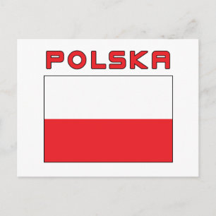Poolse vlag met Polska Briefkaart