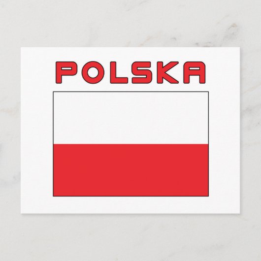 Poolse vlag met Polska Briefkaart (Voorkant)