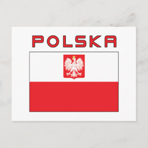 Poolse vlag met Polska Briefkaart