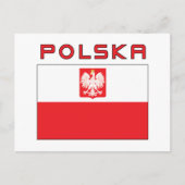 Poolse vlag met Polska Briefkaart (Voorkant)