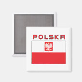 Poolse vlag met Polska Magneet (Voorkant / Achterkant)