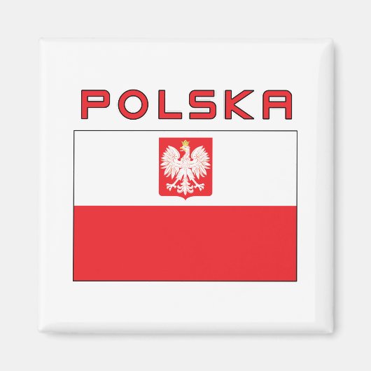 Poolse vlag met Polska Magneet (Voorkant)