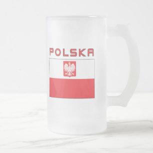 Poolse vlag met Polska Matglas Bierpul