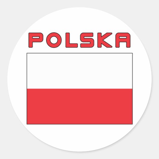 Poolse vlag met Polska Ronde Sticker (Voorkant)