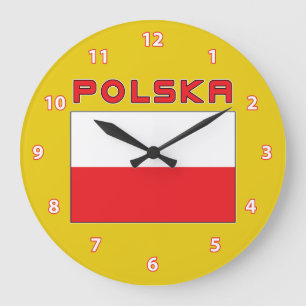 Poolse vlag met wandklok in Polska