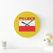 Poolse vlag met wandklok in Polska (Huis)