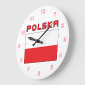 Poolse vlag met wandklok in Polska (Hoek)
