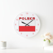 Poolse vlag met wandklok in Polska (Huis)