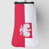 Poolse vlag (met wapen) golfheadcover (Draai 90)